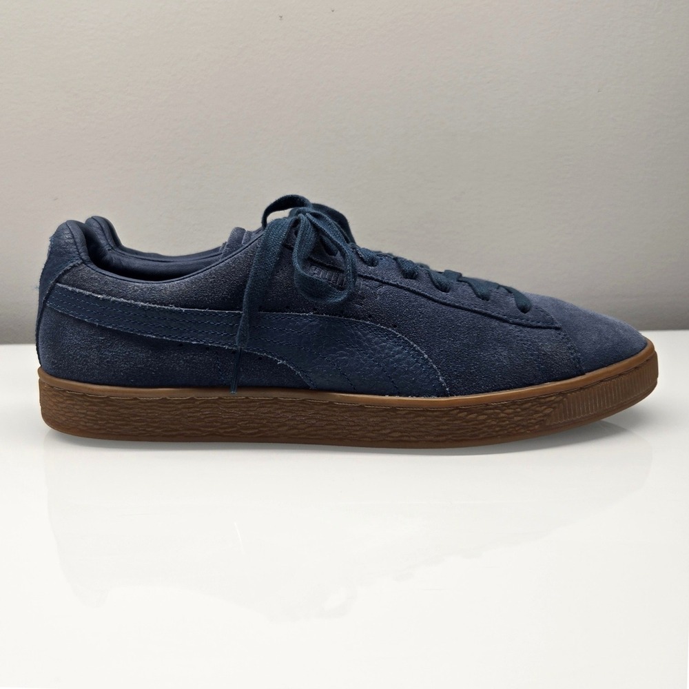 Puma Suede Classic Sneakers Mens 12 Blue Gum Sole Low Top Retro Streetwear Y2K